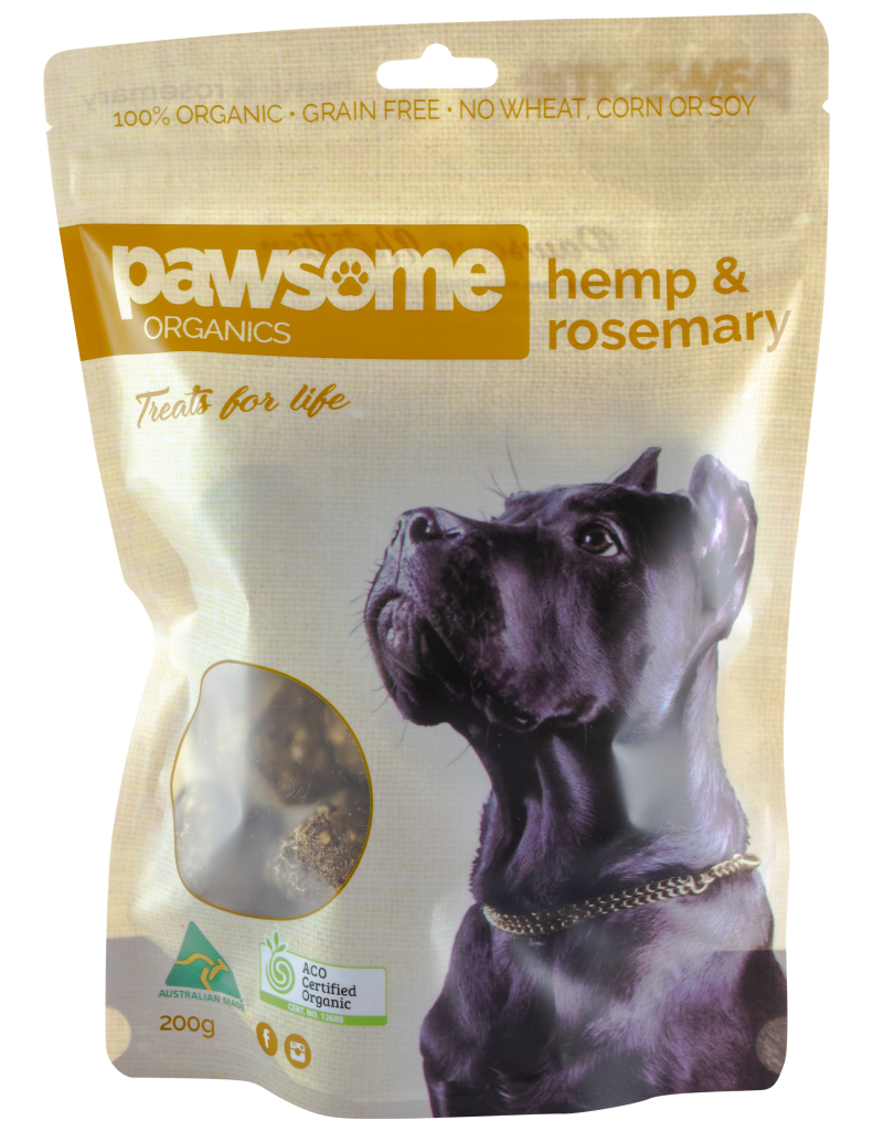 Organic Hemp and Rosemary Dog Treats (Grain Free) 200g Pawsome Organics